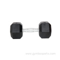 Basic Equipment Black Gym Weightlifting Rubber Hex Dumbbell